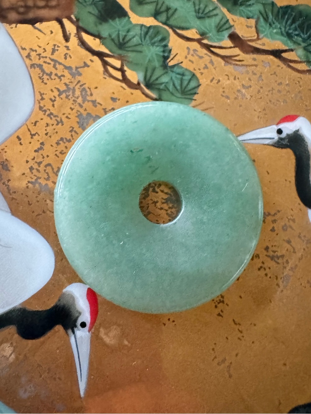 Green Aventurine Jade Jadeite Donut Pendant Bead Lucky